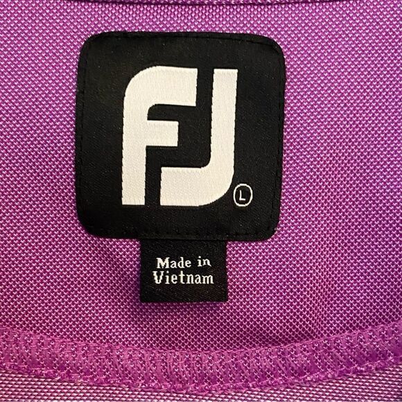 FootJoy Sz L Purple Golf Tennis Pickleball Athleisure Athletic Short Sleeve Polo - Picture 6 of 8